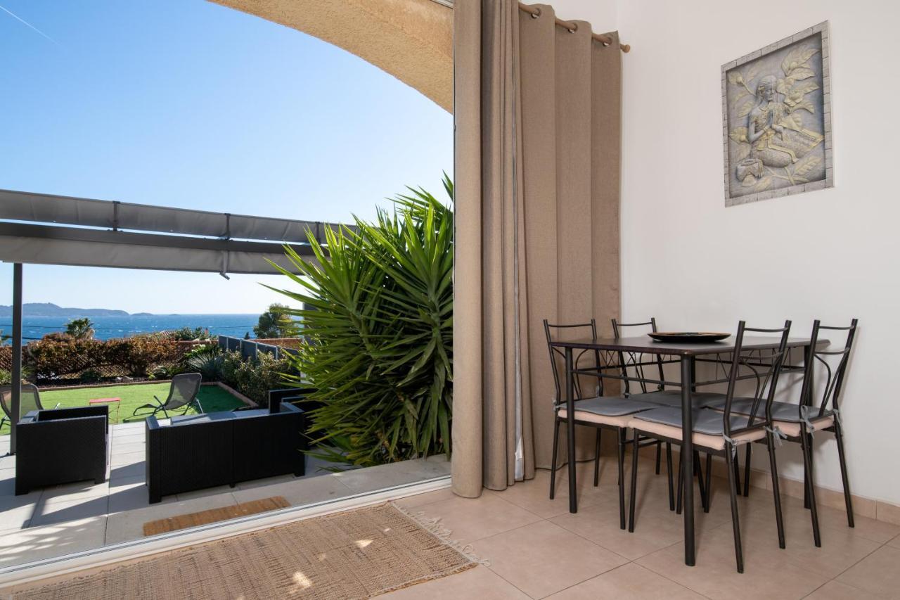 Face A La Mer Superbe Villa Terrasse Barbecue Le Pradet كاركيران المظهر الخارجي الصورة