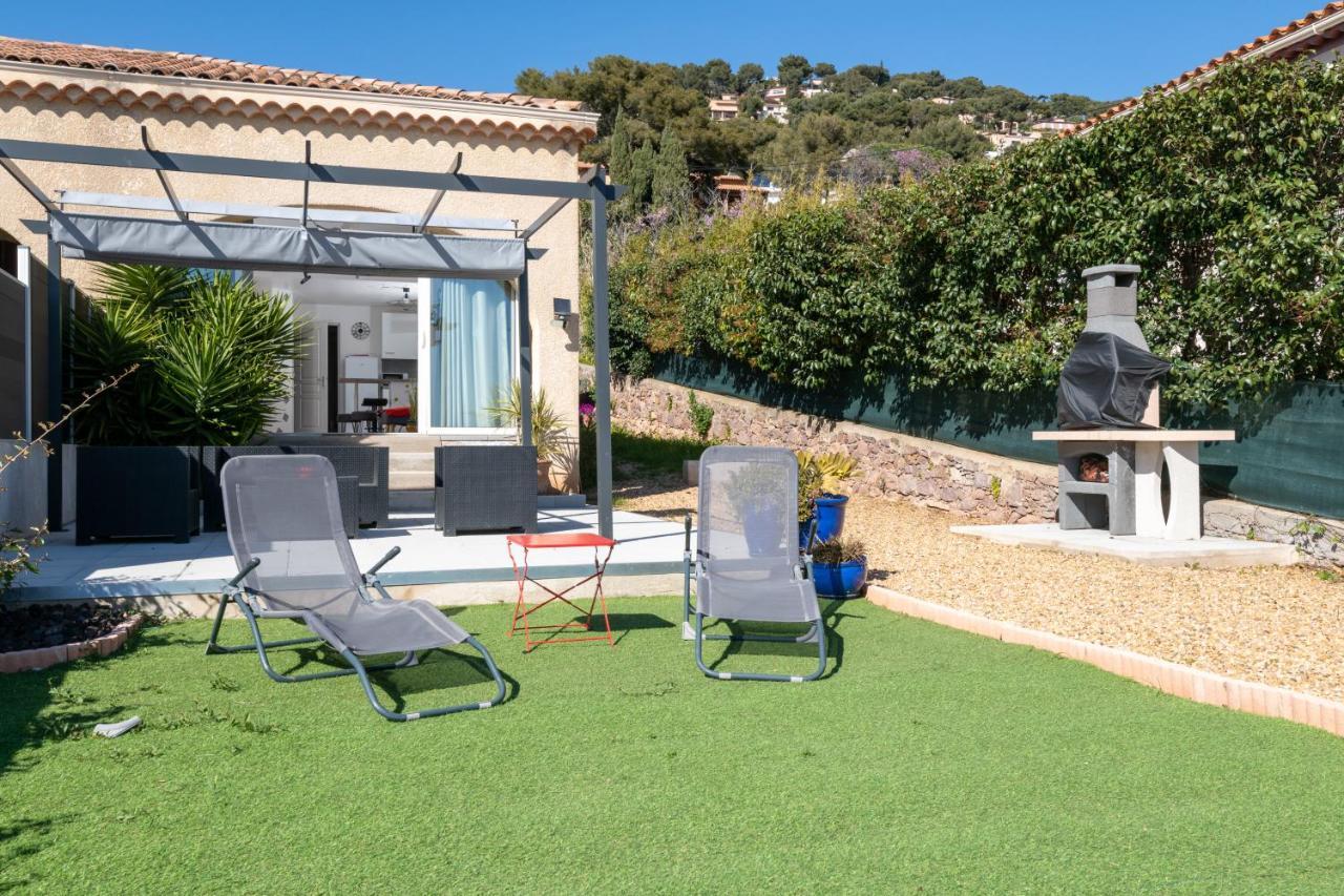 Face A La Mer Superbe Villa Terrasse Barbecue Le Pradet كاركيران المظهر الخارجي الصورة